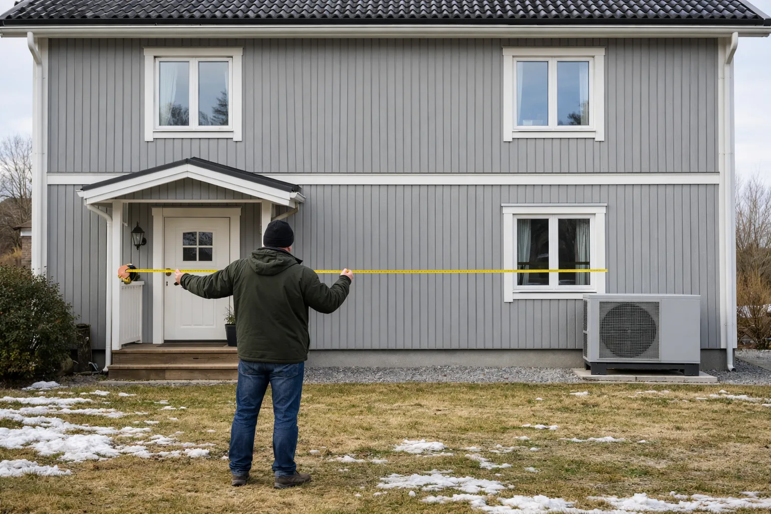 Mäta huset inför dimensionering.