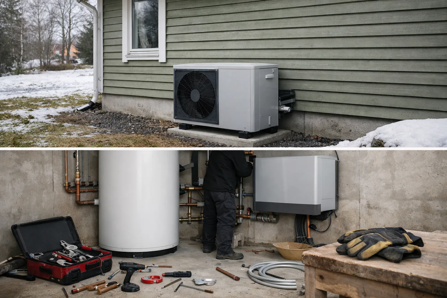 Pannrum under installation.
