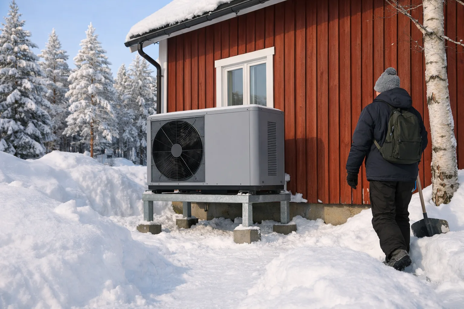 Utomhusenhet i norrländsk vinter.